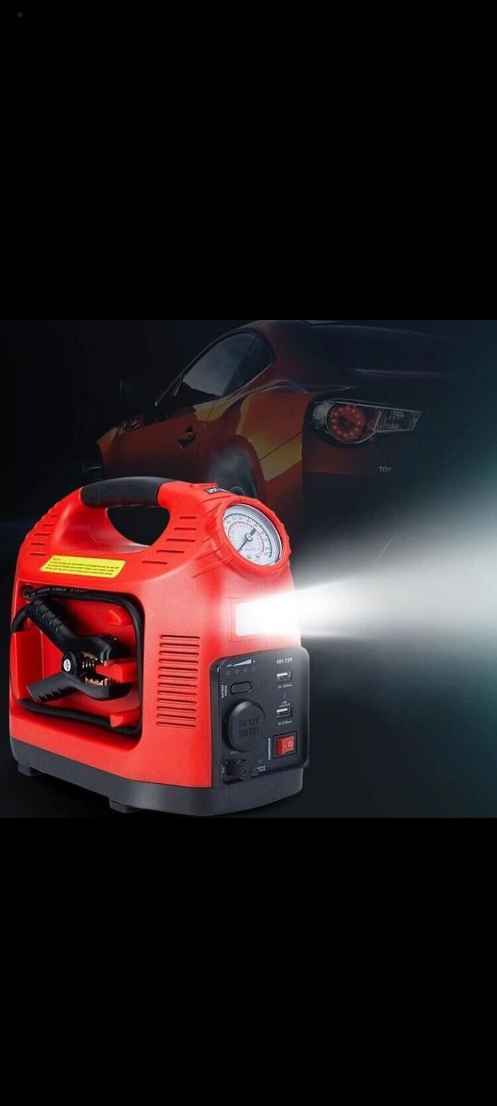 Rechargeable Portable Car Battery Starter With Air Compressor