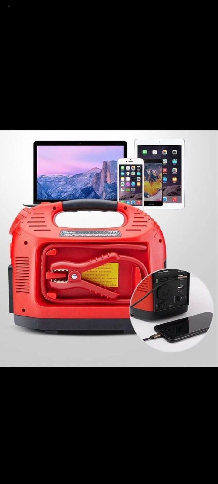 Rechargeable Portable Car Battery Starter With Air Compressor